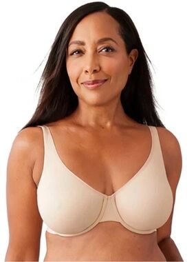 Wacoal Comfortable Cool Underwire Bra 855385 NUDE BEIGE UNLINED 40D MINT!